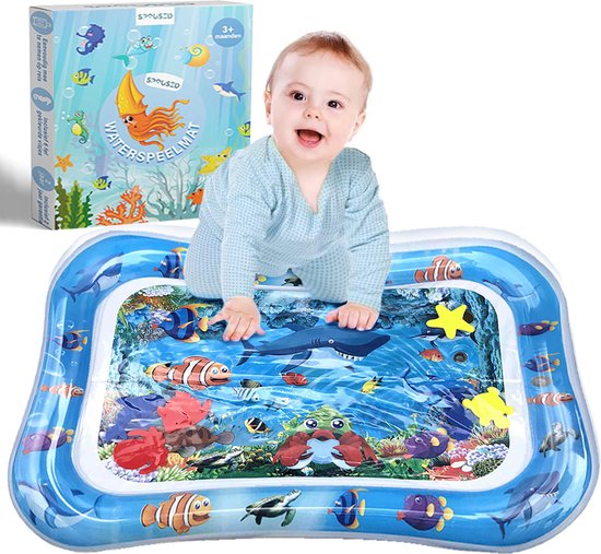 8720726415033 - Wasser Spielmatte - Wasser-Matte - Spielmatte Baby - Tummy Time - Luxus-Geschenk-Box