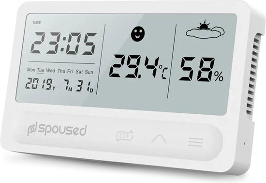 8720726415446 - Digital Hygrometer - Raumthermometer - Luftfeuchtigkeitsmesser - Wetterstation - Weiß