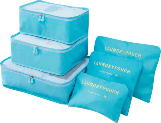 8720726415590 - PathsailÂ® Packing Cubes Set 6-teilig - Gepäck-Organizer - Koffer-Organizer-Set - Hellblau
