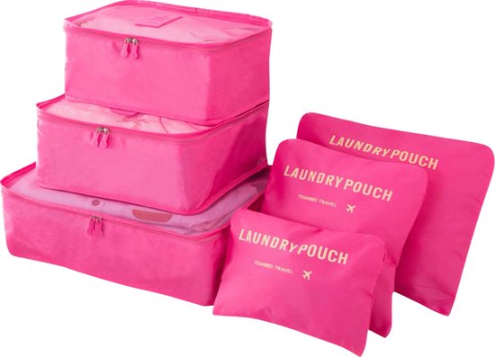 8720726415613 - Pathsail® Packing Cubes Set 6-teilig - Gepäck-Organizer - Koffer-Organizer-Set - Pink