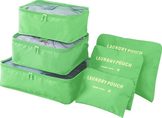 8720726415767 - PathsailÂ® Packing Cubes Set 6-teilig - Gepäck-Organizer - Koffer-Organizer-Set - Grün