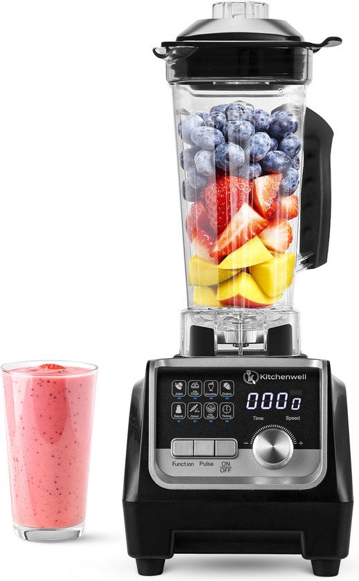 8720726415866 - Power Blender - 2000W - 2L - Smoothie Maker - Eiscrusher - 9 Ständer - Edelstahl Schwarz