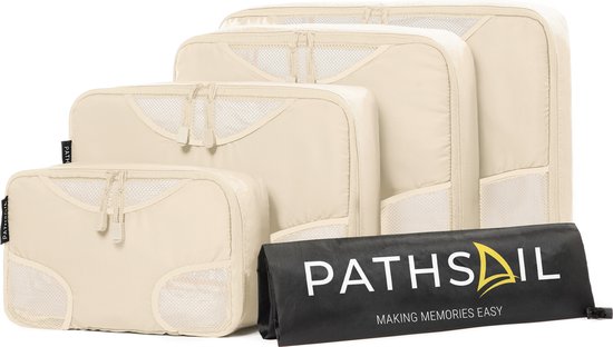 8720726415903 - PathsailÂ® Packing Cubes Set 5-tlg - Gepäckorganisation - Kofferorganisationsset - Inklusive Waschbeutel - Beige