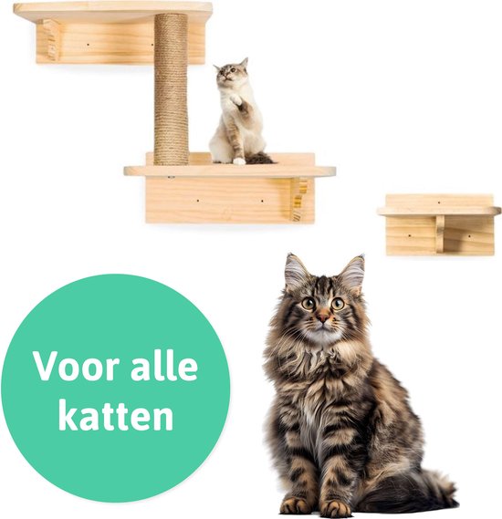 8720726421188 - LBB Katzenkletterwand - Für jede Katze geeignet - Inkl Kratzbaum - Wand - Auch für große Katzen - Wand - Regal - Möbel - Katzenspielzeug - Intelligenz - Spielzeug