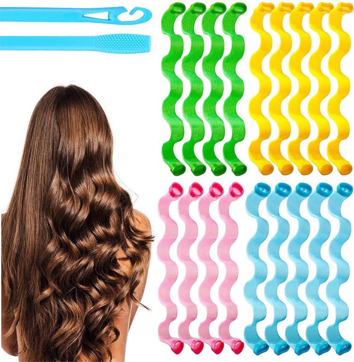 8720726421874 - Heatless Curls Lockenwickler - 18 Stück - bunt - 30 cm