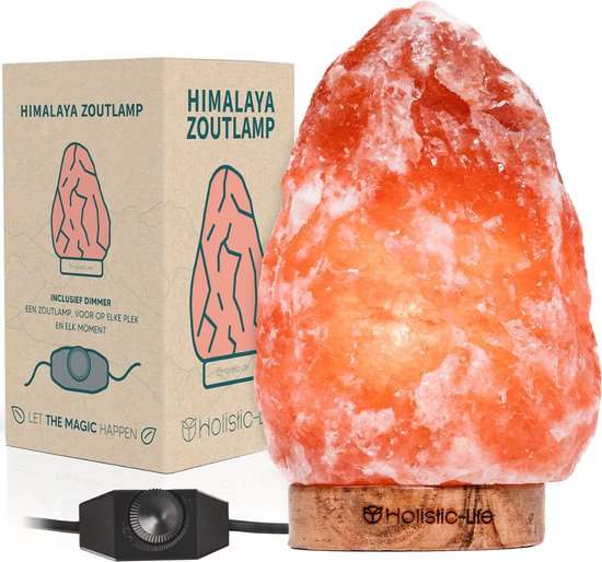 8720726443531 - Dimmbare Salzlampe 2-3KG Himalaya-Salz - Tischlampe - Stimmungslampe - Himalaya-Salzstein-Nachtlicht - Dimmbar - Inkl E-Book - Geschenk