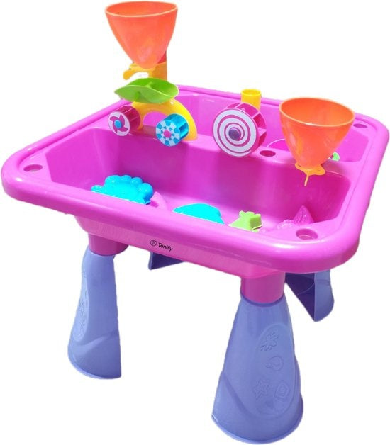 8720726511230 - 2-in-1 Wassertisch Pink - Sand- und Wassertisch - Strand- und Wasserspielzeug - Spieltisch für draußen - Aktivitätstisch - ab 3 Jahren