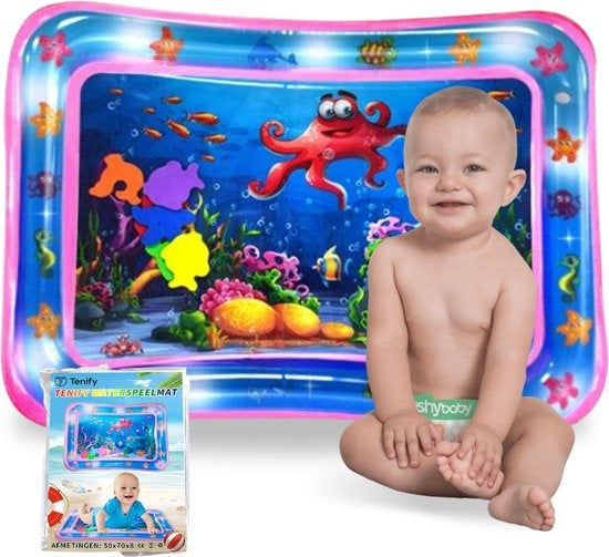 8720726511438 - Waterspeelmat - Watermat - Speelkleed - Opblaasbaar - Tummy Time - Baby Speelgoed 0 Jaar - Kraamcadeau - Roze