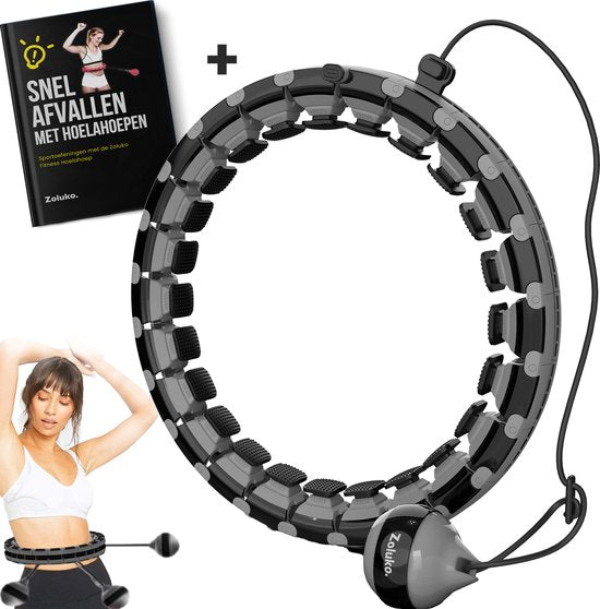 8720726573191 - Hula Hoop XXL - 130 cm Umfang - Inkl E-Book - Hula Hoop - Hoop - Hula Hoop Fitness - Hula Hoop Fitness - Fitness Hoop - Hula Hoop mit Gewicht - Hula Hoop mit Gewicht - Hula Hoop Erwachsene - Hula Hoop Fitness - Body Hoop - Schwarz
