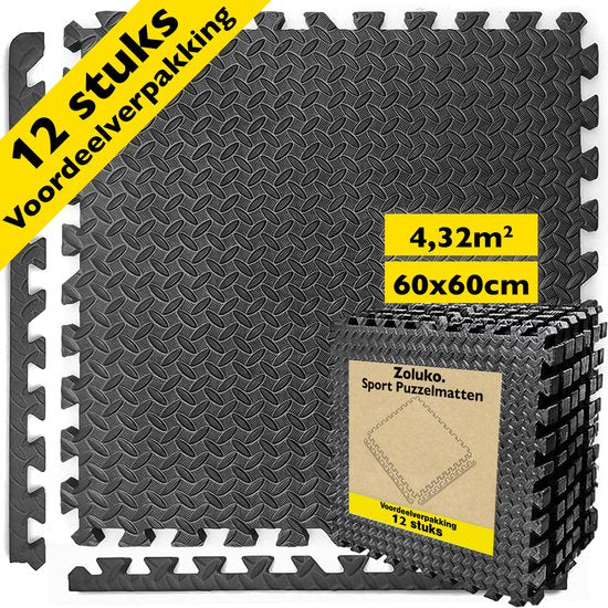 8720726573221 - Puzzle Matte - 60x60x12 cm - 12 Stück - 432m² - Puzzle Matte - Puzzle Matten - Spielmatte Schaumstoff - Baby Spielmatte - Schaumstofffliesen - Gummifliesen - Pool Fliesen - Pool Fliesen - Bodenfliesen - Fitness Matte - Fitness Matte - Yoga Matte