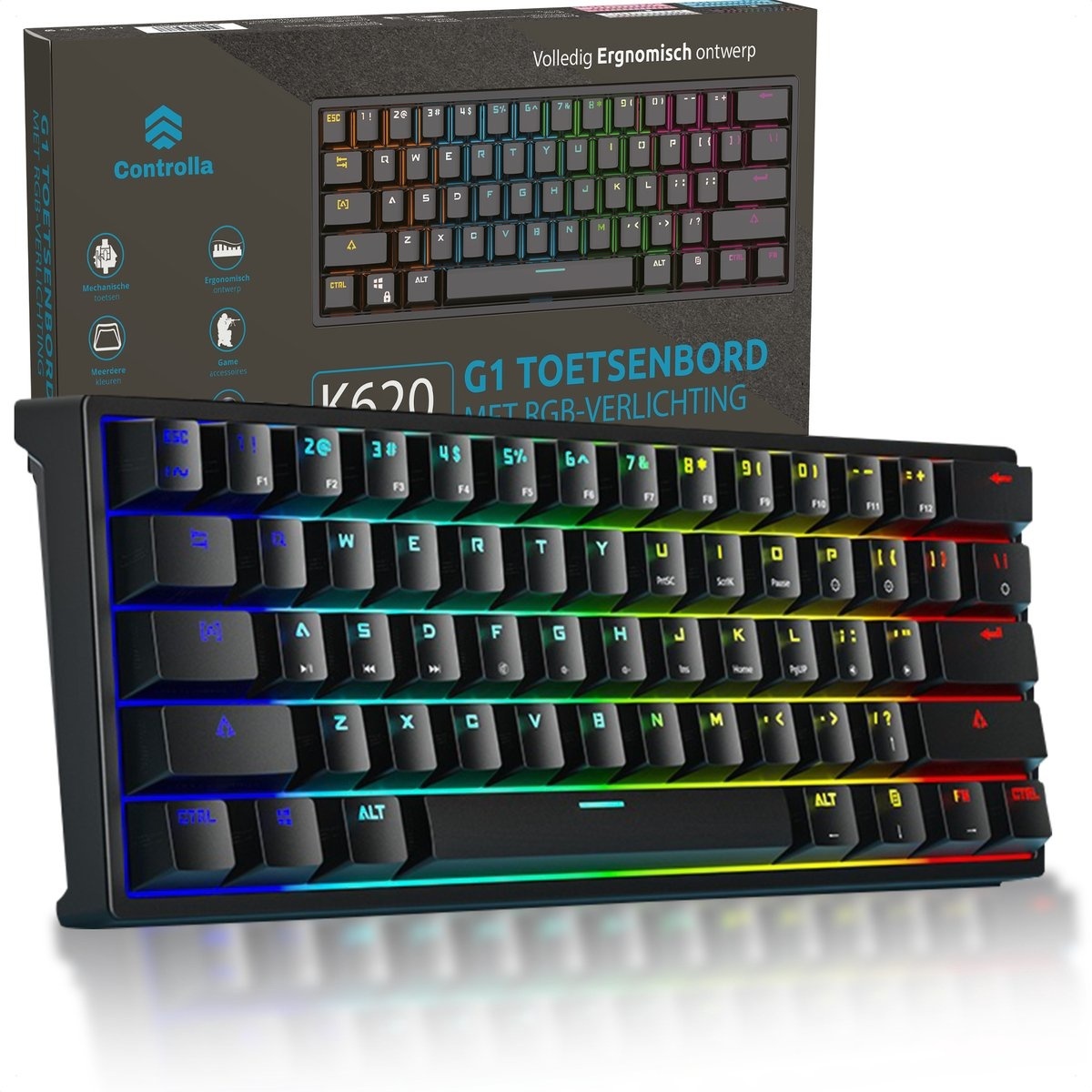 8720726588065 - Gaming-Tastatur 60 Prozent - Mechanische Gaming-Tastatur - Gaming-Tastatur - QWERTY