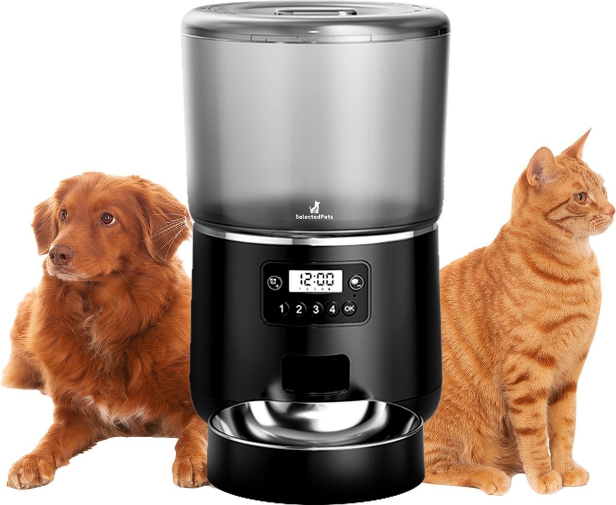 8720726588102 - Automatischer Futternapf Katze und Hund 4L - Feeder Katze - Schwarz - Dutch Manual included