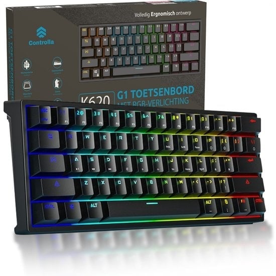 8720726588133 - Gaming-Tastatur 60 Prozent mit Bluetooth - Mechanische Gaming-Tastatur - Gaming-Tastatur - QWERTY