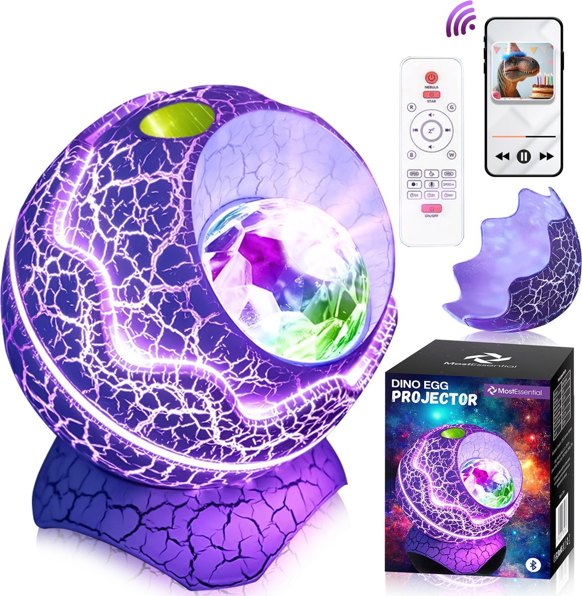 8720726622325 - Premium Star Projektor - 3000 lm - 12 W - Dino Egg Edition