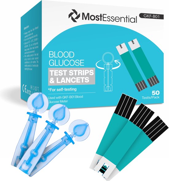 8720726622431 - Premium Blutzuckermessgerät Nachfüllset - Set mit 50 Teststreifen & 50 Lanzetten 8720726622431 - Premium Blutzuckermessgerät Nachfüllset - Set mit 50 Teststreifen & 50 Lanzetten