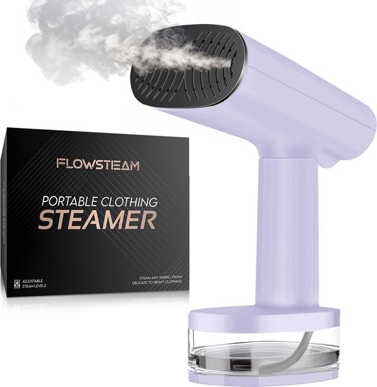 8720726622547 - FLOWSTEAM® Luxury Clothes Steamer - Hand Steamer - Steamer Clothes - Lavender Edition