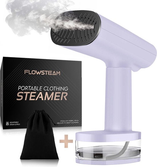 8720726622592 - FLOWSTEAM® Luxury Clothes Steamer - Hand Steamer - Steamer Clothes - Lavender Edition - Inklusive Aufbewahrungsbeutel