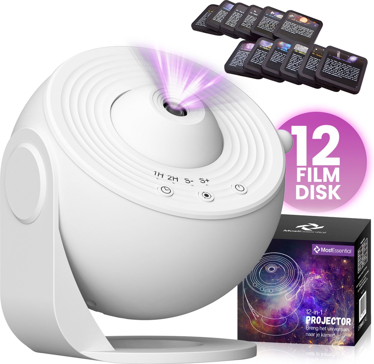 8720726622608 - Premium 12-in-1-Projektorlampe - 3000 lm - USB - Weiße Ausführung
