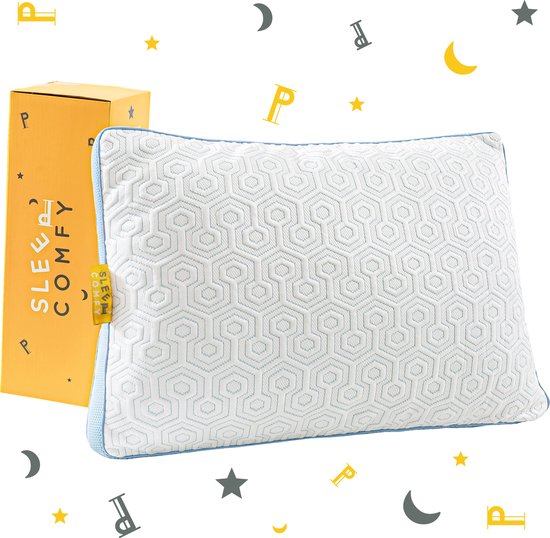 8720813990443 - Sleep Comfy - Memory Foam Series - Kopfkissen - Kühlendes Design - 30 Tage Probeschlaf - Nackenschmerz-Kissen - Memory Foam-Kissen - Geeignet für Rücken- Seiten- und Bauchschläfer