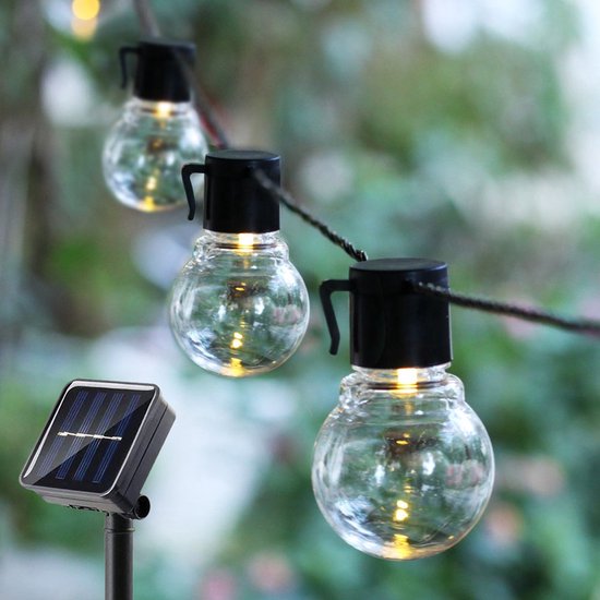 8720828067017 - Happy Goods Solar Garden Lights - 20 LED Lichterkette für den Außenbereich - 3 m beleuchtet + 2 m Kabel - Außenbeleuchtung Lichterkette - Lichterketten