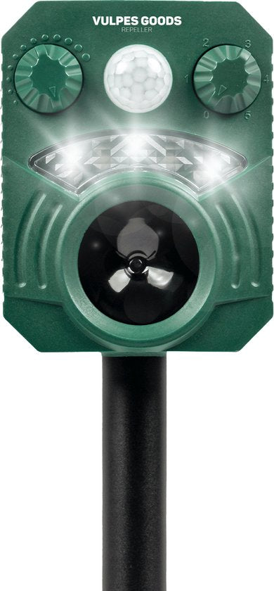 8720828099995 - Vulpes Goods® Repellent - Solarbetriebenes Ultraschall-Katzenabwehrgerät - Katzenschreck - Marderabwehr - Tierabwehr - Wasserdicht - Schädlingsabwehr