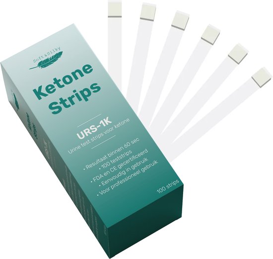 8720828118863 - Keton-Test - 100 Streifen - Keto - Diät - URS-1K - FDA-genehmigt - Ketose - Urin - Test - Streifen - Messgerät - Ketone