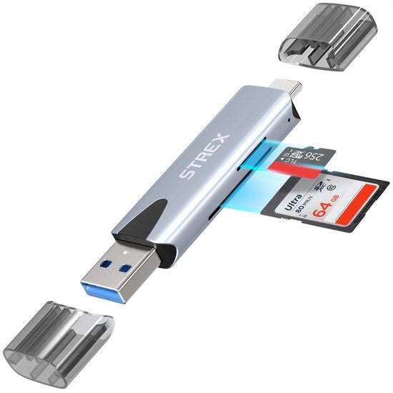 8720828295663 - Kartenleser - Kartenleser - USB 30 USB C - 2-in-1 - SD-Karte TF-Karte - Speicherkartenleser