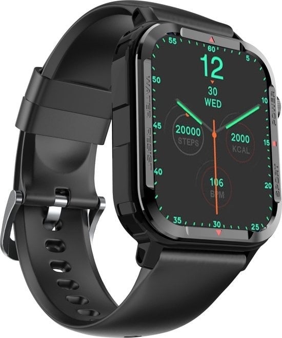 8720828362341 - - Luxus Smartwatch G96 - für Männer und Frauen - Android & IOS - Touchscreen - HD IPS Bildschirm - IP67 Wasserdicht - Schwarz