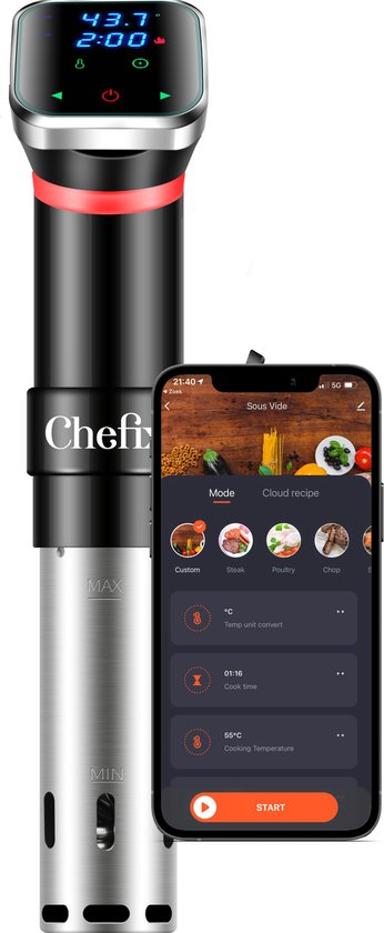 8720828504567 - Sous Vide Stick - Inklusive Wi-Fi und App - Smarter Slowcooker - Cooking Cooker
