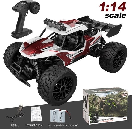 8720828512326 - RC Car - RC Fahrzeug - Hochgeschwindigkeits-Spielzeugauto - Off-Road Spielzeugauto - weiß rot