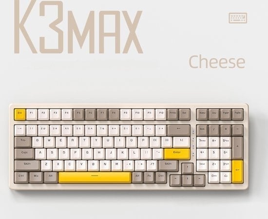 8720828512500 - K3MAX Mechanische Gaming Tastatur - 100Tasten - Gasket Mod - Roter Schalter - QWERTY - Mechanische RGB Hintergrundbeleuchtung Tastatur - Cheese