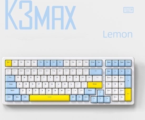 8720828512517 - K3MAX Mechanische Gaming Tastatur - 100Tasten - Gasket Mod - Roter Schalter - QWERTY - Mechanische RGB Tastatur mit Hintergrundbeleuchtung - Lemon