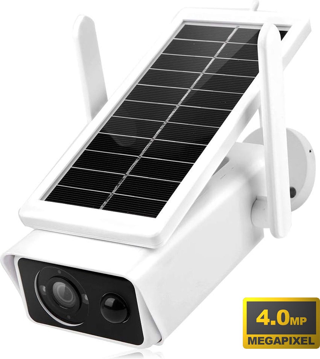 8720828512562 - Q1 Solarenergie-Sicherheitskameras - 4MP - Einzelband (24 GHz) - IP-Kamera - Integriertes Solarpanel - IP66 Wasserdicht - Weiß