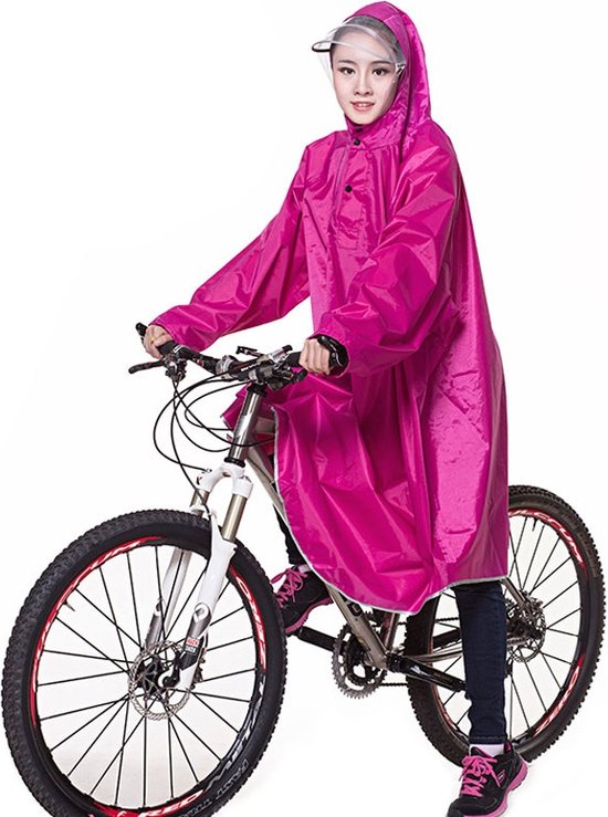 8720828512784 - - Poncho Regen Poncho - Fahrrad Wandern Motorrad - Outdoor Poncho - Qualität Poncho - Einheitsgröße - Rose Red