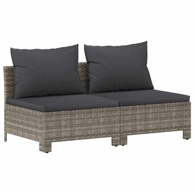 8720845093686 - VidaXL zweisitzige Gartenbank mit Kissen - Grau - 126 x63x555cm