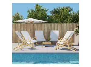 8720845407865 - Bonnevie - Strandtücher 6 Stk Weiß 60x135 cm Stoff 400 gsm vidaXL533580