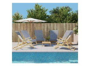 8720845407889 - Bonnevie - Strandtücher 6 Stk Grau 60x135 cm Stoff 400 gsm vidaXL824748