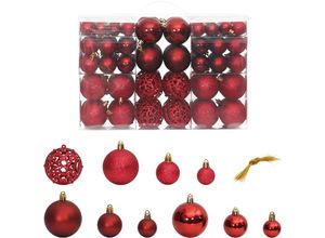 8720845408107 - Bonnevie - 100 Stk WeihnachtskugelnChristbaumschmuck Weihnachtsbaumschmuck Weinrot 3   4   6 cm vidaXL