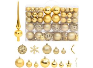 8720845408114 - 111-tlg Weihnachtskugel-SetChristbaumschmuck Weihnachtsbaumschmuck Golden Polystyrol vidaXL