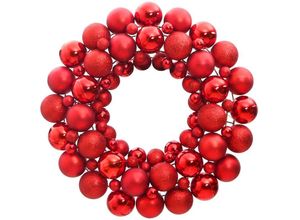 8720845408237 - Bonnevie - Weihnachtskranz Rot 45 cm Polystyrol vidaXL18950