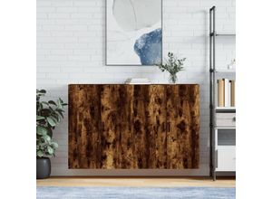 8720845408893 - Wandschränke 2 Stk Wandhängeschrank Räuchereiche 695x34x90 cm vidaXL