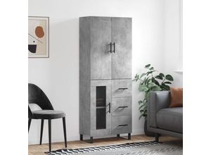 8720845412326 - Highboard，Kommode Betongrau 695x34x180 cm Holzwerkstoff vidaXL