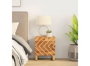 8720845421977 - Bonnevie - NachttischBeistelltisch Braun und Schwarz Massivholz Mango vidaXL