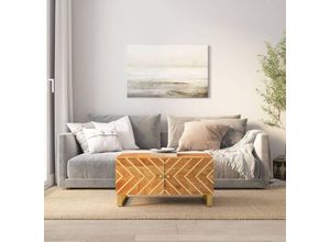 8720845422066 - Bonnevie - Couchtische Kaffeetisch Braun und Schwarz 80x50x40 cm Massivholz Mango vidaXL