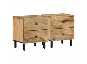 8720845423087 - Vidaxl - Nachttische 2 Stk 40x33x46 cm Massivholz Mango Braun