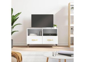 8720845426194 - TV-Schrank，TV-Möbel Hochglanz-Weiß 80x36x50 cm Holzwerkstoff vidaXL