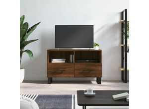 8720845426729 - Bonnevie - TV-SchrankTV-Möbel Braun Eichen-Optik 80x36x50 cm Holzwerkstoff vidaXL