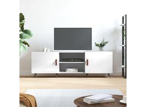 8720845426750 - Bonnevie - TV-SchrankTV-Möbel Hochglanz-Weiß 150x30x50 cm Holzwerkstoff vidaXL