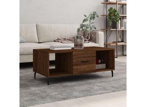 8720845427849 - Bonnevie - Couchtische Kaffeetisch Braun Eichen-Optik 102x50x40 cm Holzwerkstoff vidaXL