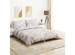 8720845432065 - Bonnevie - Bettwäsche-Set Weiß und Braun 225x220 cm Baumwolle vidaXL814697